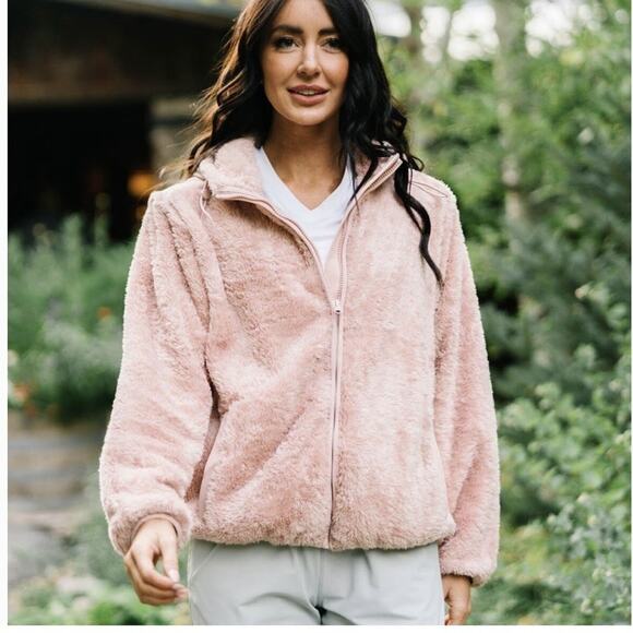 ZYIA Jackets & Blazers - Zyia Active Blush Pink Sherpa Zip Up Jacket Size 2X
